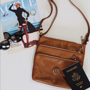 Relic by Fossil Brown Leather Crossbody Bag